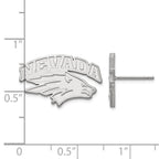 Sterling Silver Rhodium-plated LogoArt University of Nevada-Reno Small Post Earrings