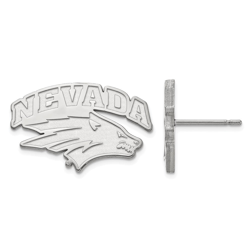 10k White Gold LogoArt University of Nevada-Reno Small Post Earrings