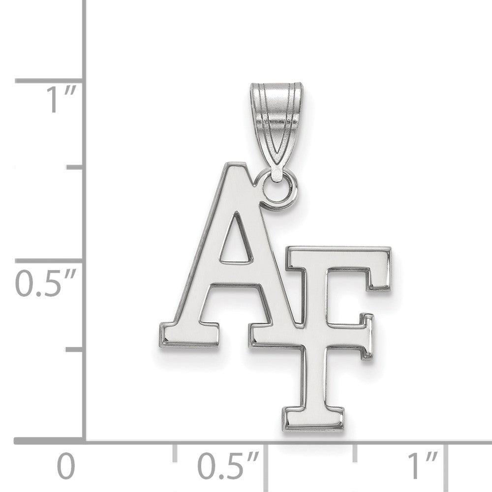 Sterling Silver Rhodium-plated LogoArt United States Air Force Academy A-F Large Pendant