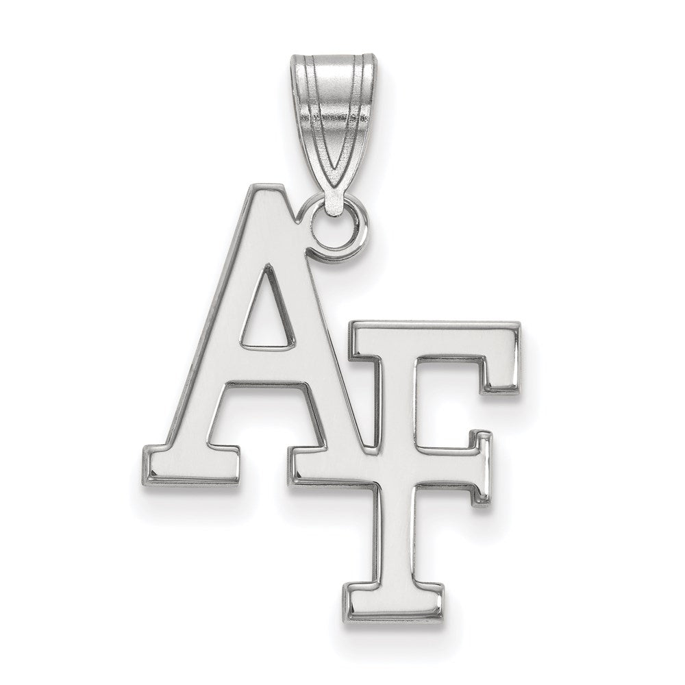 14k White Gold LogoArt United States Air Force Academy A-F Large Pendant
