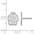 10k White Gold LogoArt University of South Dakota Small Post Earrings