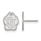 10k White Gold LogoArt University of South Dakota Small Post Earrings