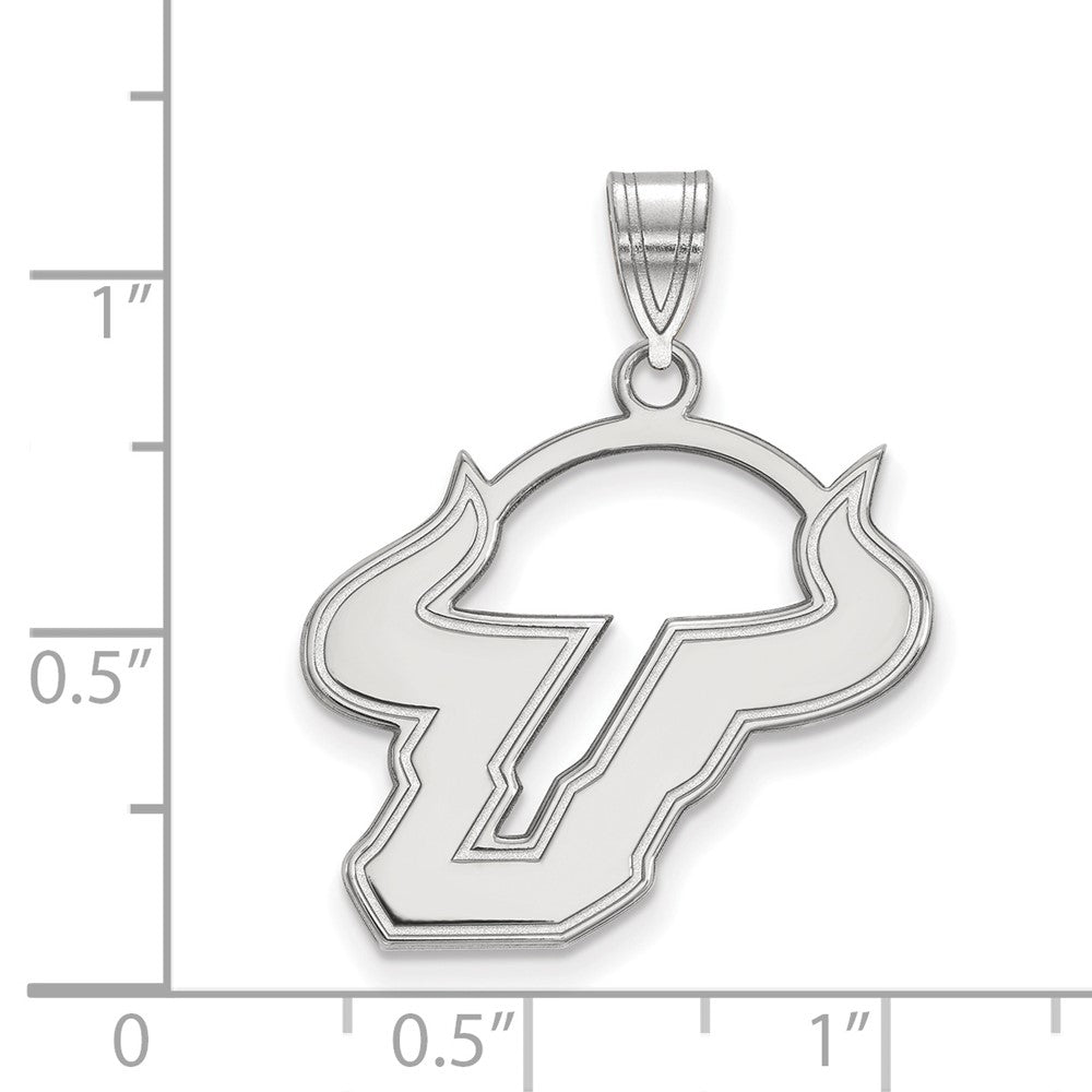 14k White Gold LogoArt University of South Florida Bull Large Pendant