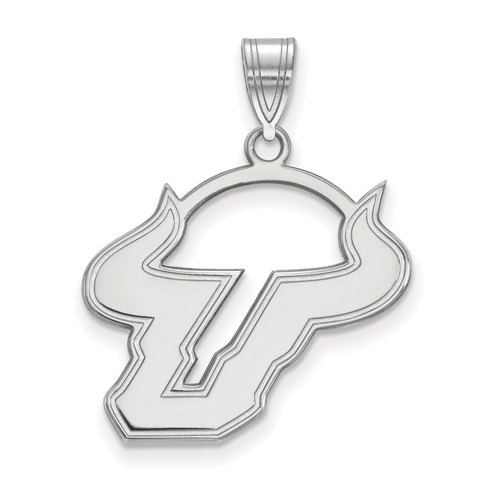 14k White Gold LogoArt University of South Florida Bull Large Pendant