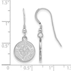 Sterling Silver Rhodium-plated LogoArt University of Louisiana at Lafayette Small Dangle Wire Earrings
