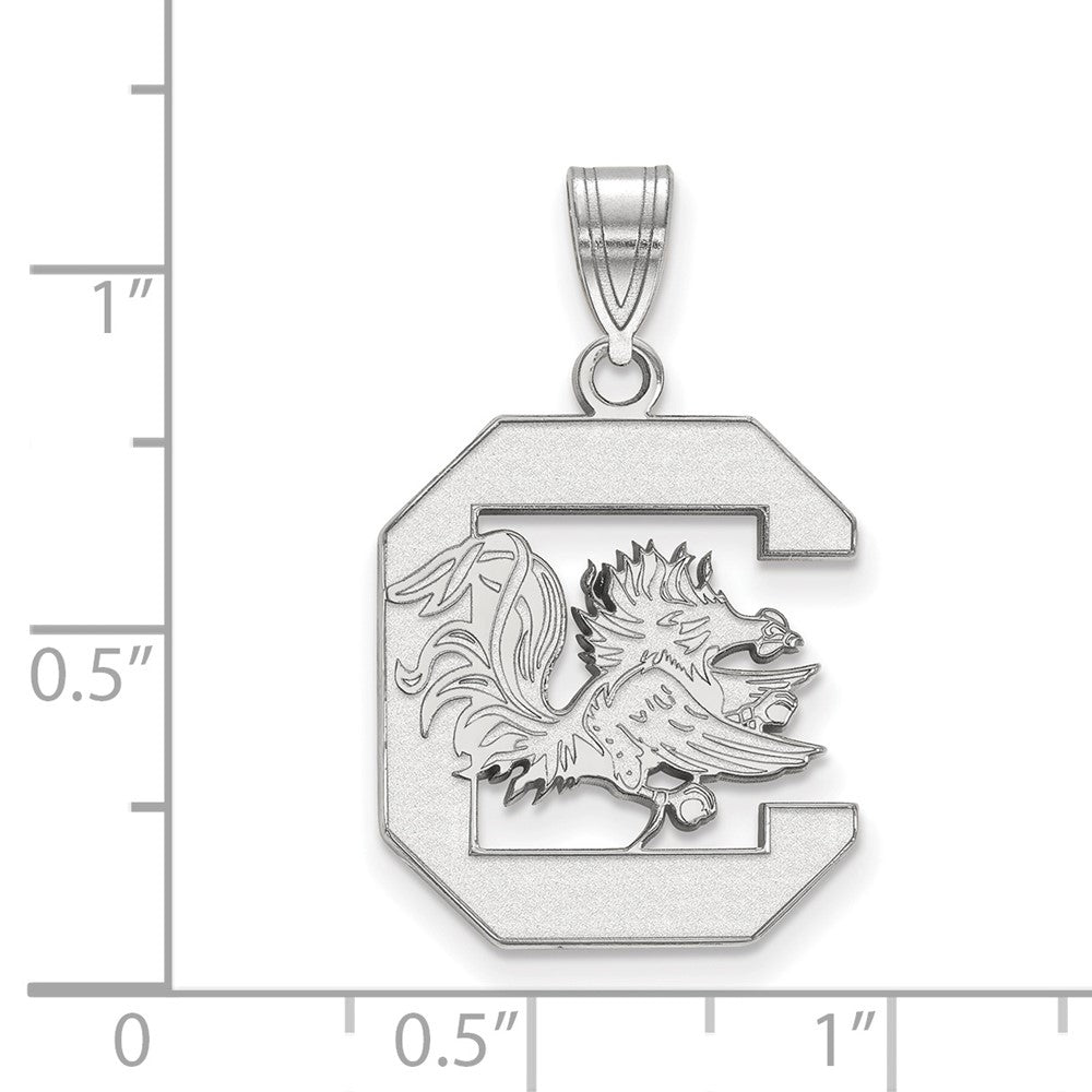 14k White Gold LogoArt University of South Carolina Large Pendant
