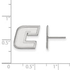 14k White Gold LogoArt University of Tennessee at Chattanooga Letter C Small Post Earrings