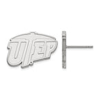 10k White Gold LogoArt University of Texas at El Paso Small Post Earrings
