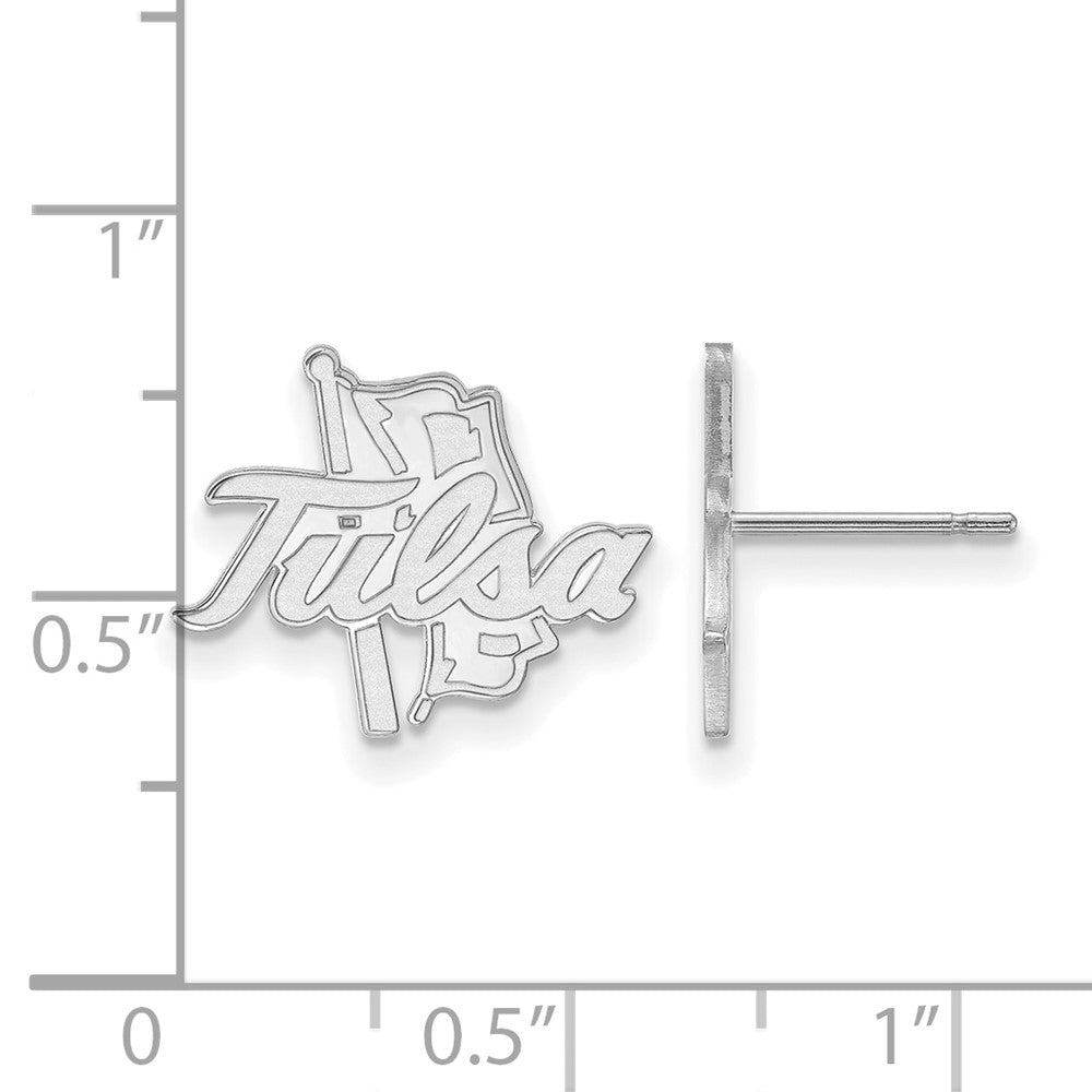 Sterling Silver Rhodium-plated LogoArt University of Tulsa Small Post Earrings