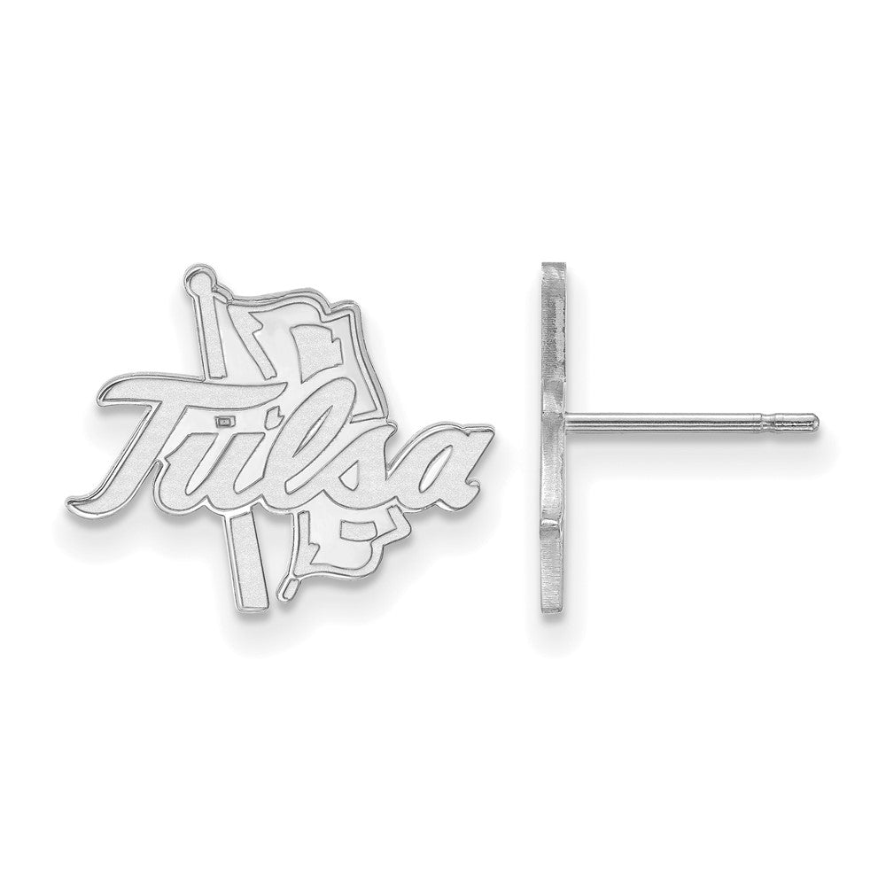 Sterling Silver Rhodium-plated LogoArt University of Tulsa Small Post Earrings