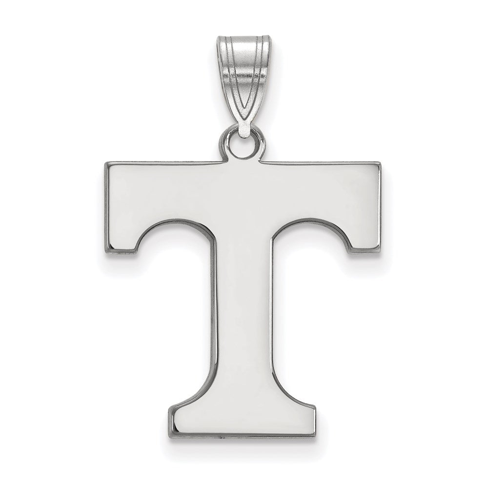 Sterling Silver Rhodium-plated LogoArt University of Tennessee Letter T Large Pendant