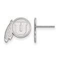 10k White Gold LogoArt University of Utah Small Post Earrings