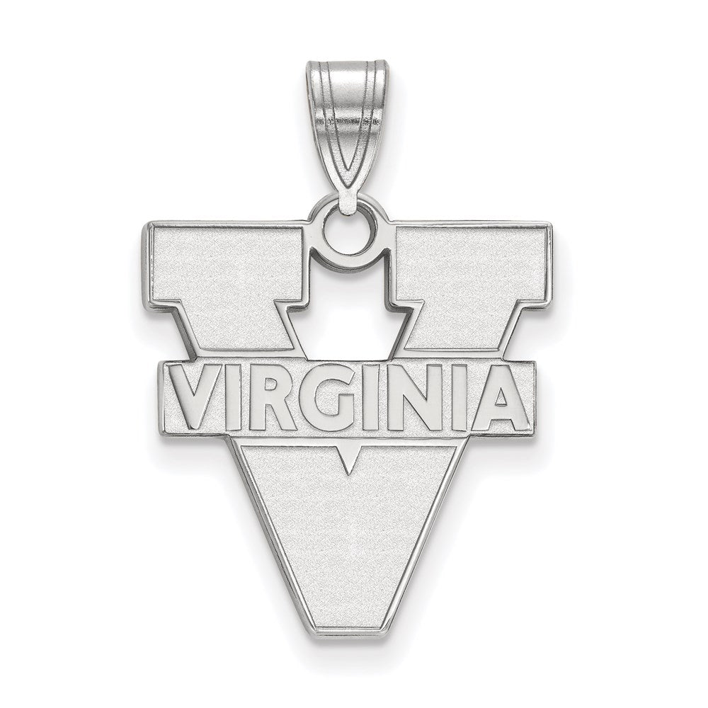 Sterling Silver Rhodium-plated LogoArt University of Virginia Large Pendant