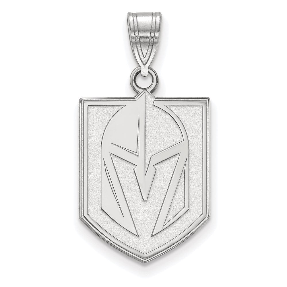 Sterling Silver Rhodium-plated NHL LogoArt NHL Vegas Golden Knights Large Pendant