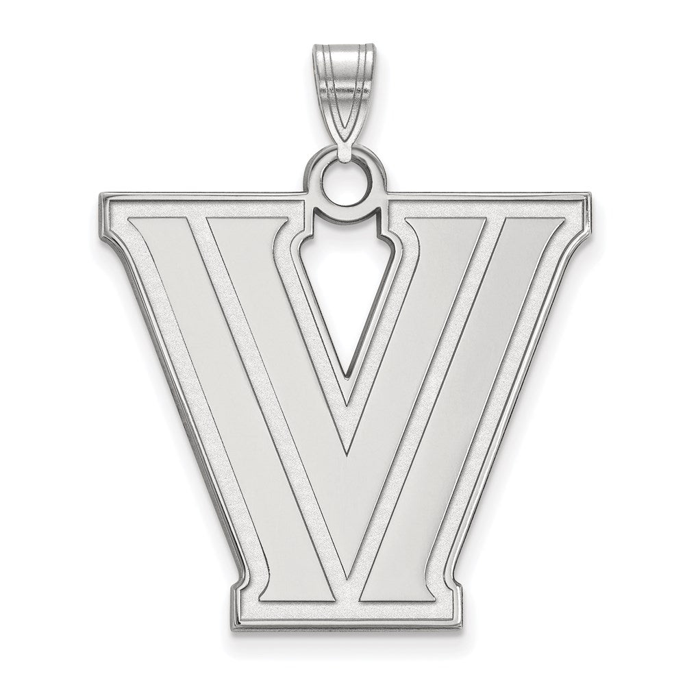 Sterling Silver Rhodium-plated LogoArt Villanova University Letter V Extra Large Pendant