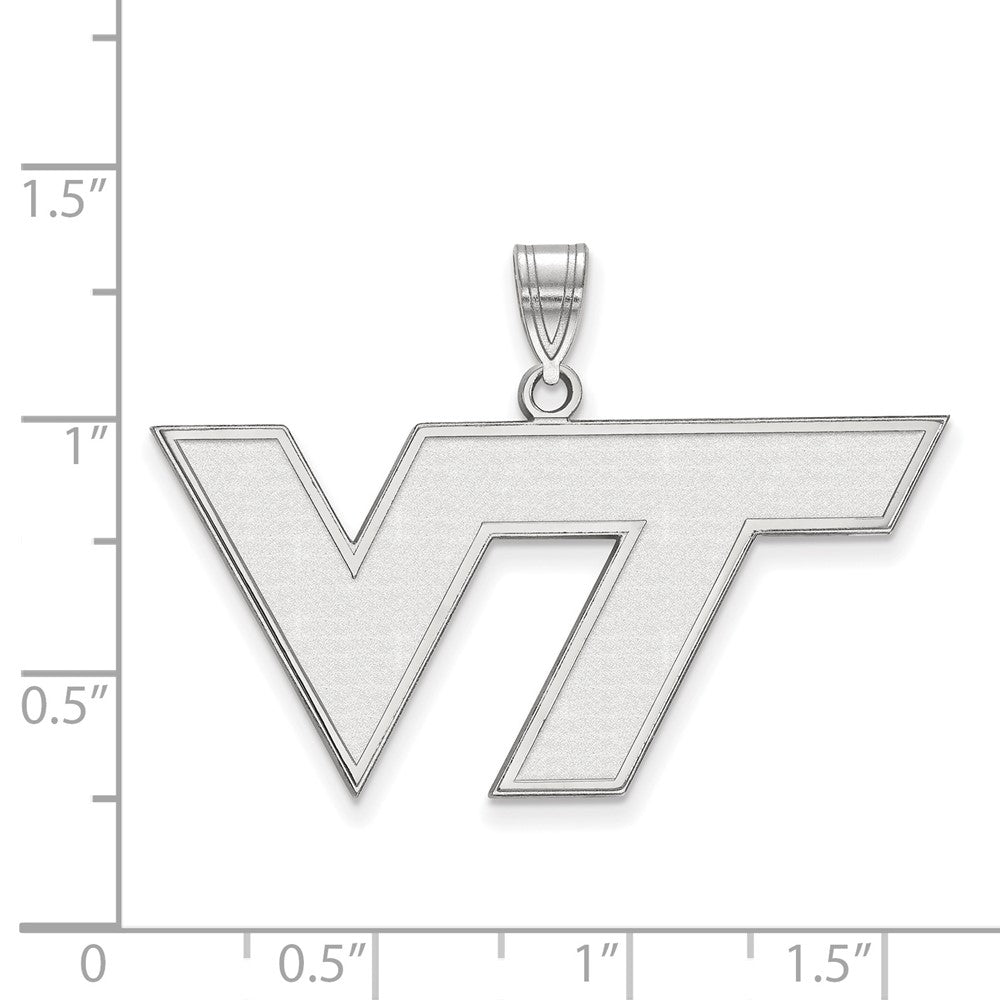 14k White Gold LogoArt Virginia Tech V-T Large Pendant