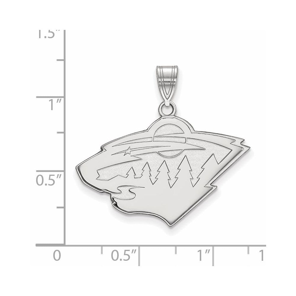 10k White Gold NHL LogoArt Minnesota Wild Large Pendant