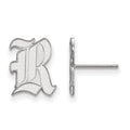 14k White Gold LogoArt Rice University Letter R Small Post Earrings