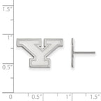 14k White Gold LogoArt Youngstown State University Letter Y Small Post Earrings