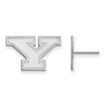 14k White Gold LogoArt Youngstown State University Letter Y Small Post Earrings