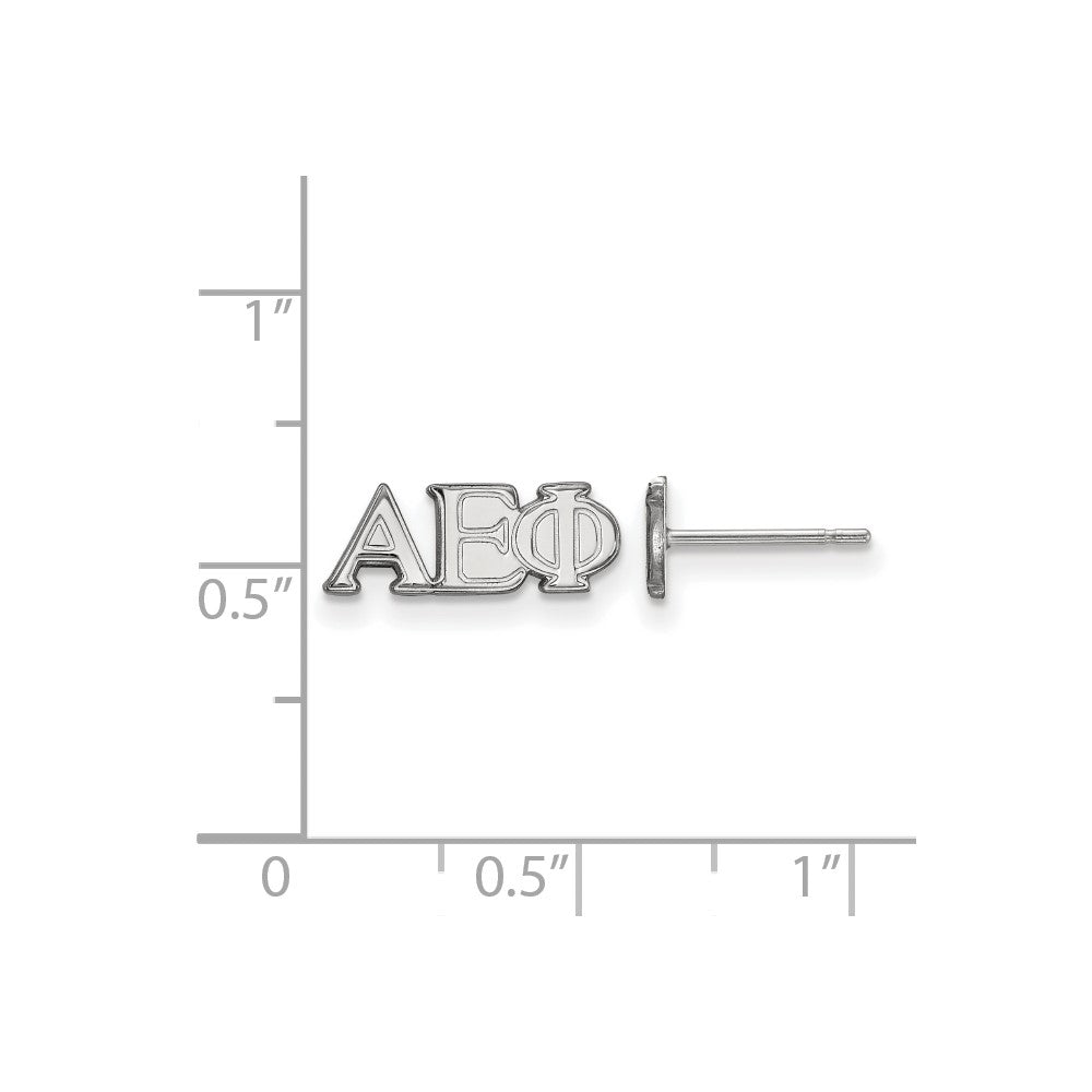 Sterling Silver Rhodium-plated LogoArt Alpha Epsilon Phi Sorority Greek Letters Extra Small Post Earrings