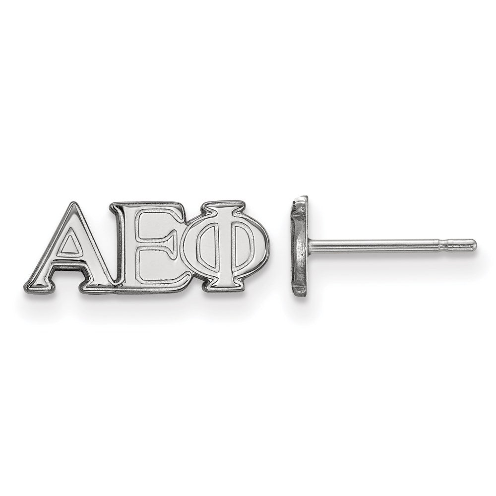 Sterling Silver Rhodium-plated LogoArt Alpha Epsilon Phi Sorority Greek Letters Extra Small Post Earrings