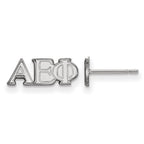 Sterling Silver Rhodium-plated LogoArt Alpha Epsilon Phi Sorority Greek Letters Extra Small Post Earrings