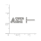 Sterling Silver Rhodium-plated LogoArt Alpha Sigma Tau Sorority Greek Letters Extra Small Post Earrings
