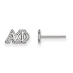 Sterling Silver Rhodium-plated LogoArt Alpha Phi Sorority Greek Letters Extra Small Post Earrings