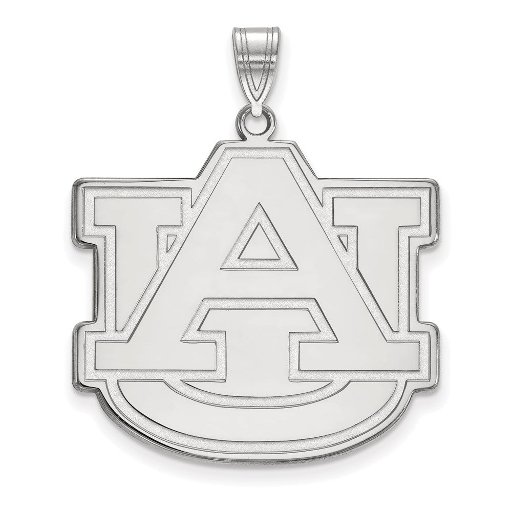 14k White Gold LogoArt Auburn University A-U Extra Large Pendant