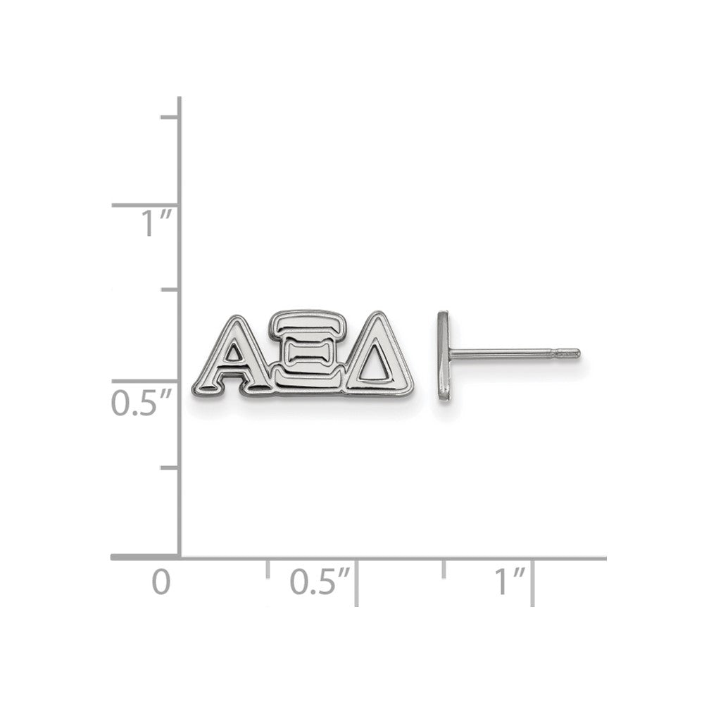 Sterling Silver Rhodium-plated LogoArt Alpha Xi Delta Sorority Greek Letters Extra Small Post Earrings