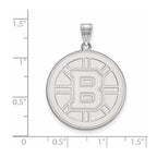 Sterling Silver Rhodium-plated NHL LogoArt Boston Bruins Extra Large Pendant