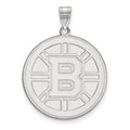 10k White Gold NHL LogoArt Boston Bruins Extra Large Pendant