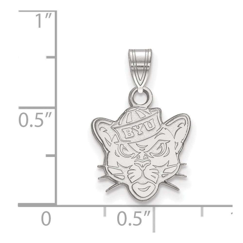 10k White Gold LogoArt Brigham Young University Cougar Small Pendant