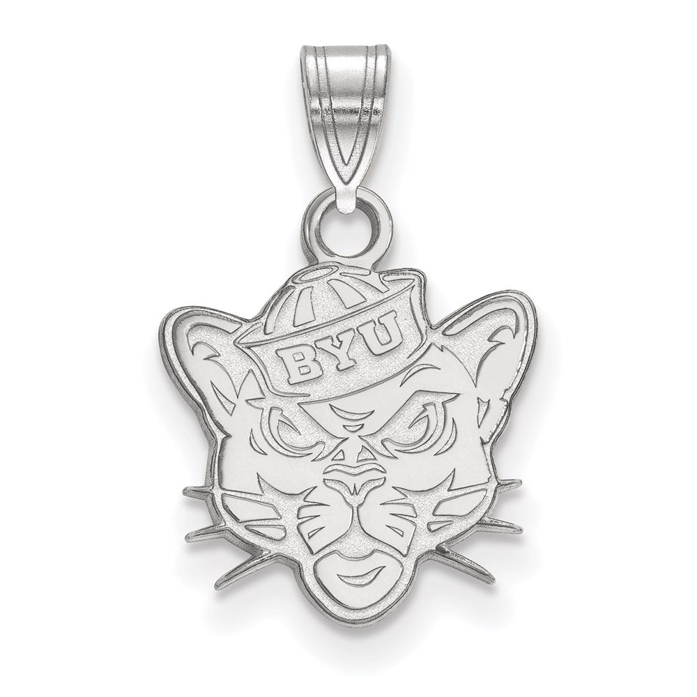 14k White Gold LogoArt Brigham Young University Cougar Small Pendant