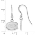 Sterling Silver Rhodium-plated NHL LogoArt Montreal Canadiens Extra Small Dangle Wire Earrings
