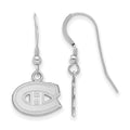 Sterling Silver Rhodium-plated NHL LogoArt Montreal Canadiens Extra Small Dangle Wire Earrings