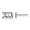 Sterling Silver Rhodium-plated LogoArt Chi Omega Sorority Greek Letters Extra Small Post Earrings