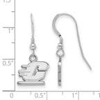 Sterling Silver Rhodium-plated LogoArt Central Michigan University Letter C Extra Small Dangle Wire Earrings