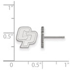 Sterling Silver Rhodium-plated LogoArt California Polytechnic State University C-P Extra Small Post Earrings