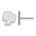 Sterling Silver Rhodium-plated LogoArt California Polytechnic State University C-P Extra Small Post Earrings