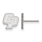 Sterling Silver Rhodium-plated LogoArt California Polytechnic State University C-P Extra Small Post Earrings