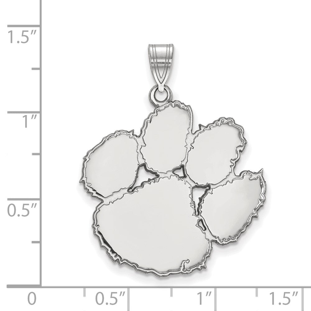 10k White Gold LogoArt Clemson University Tiger Paw Extra Large Pendant