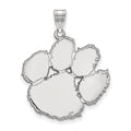 14k White Gold LogoArt Clemson University Tiger Paw Extra Large Pendant