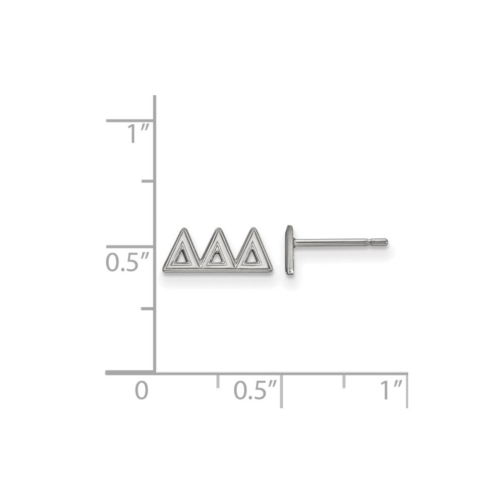 Sterling Silver Rhodium-plated LogoArt Delta Delta Delta Sorority Greek Letters Extra Small Post Earrings