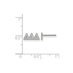Sterling Silver Rhodium-plated LogoArt Delta Delta Delta Sorority Greek Letters Extra Small Post Earrings