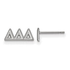 Sterling Silver Rhodium-plated LogoArt Delta Delta Delta Sorority Greek Letters Extra Small Post Earrings