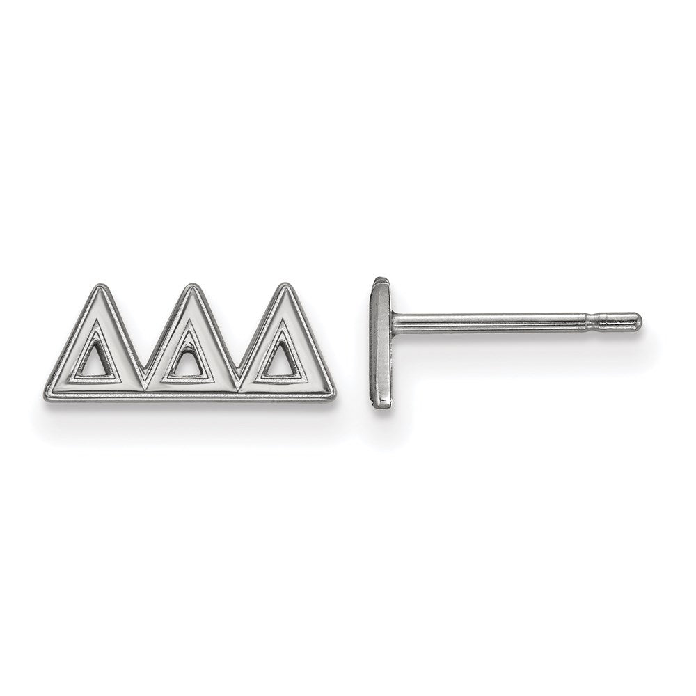 Sterling Silver Rhodium-plated LogoArt Delta Delta Delta Sorority Greek Letters Extra Small Post Earrings