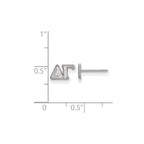 Sterling Silver Rhodium-plated LogoArt Delta Gamma Sorority Greek Letters Extra Small Post Earrings