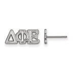 Sterling Silver Rhodium-plated LogoArt Delta Phi Epsilon Sorority Greek Letters Extra Small Post Earrings